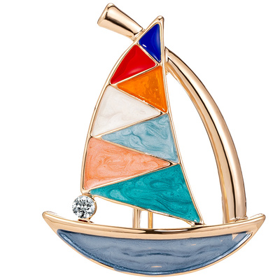 Qlady帆船胸针女高档女胸花别针