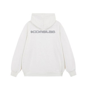 ics丨iconslab满天星反光字母开衫卫衣秋冬美式连帽男女同外套潮