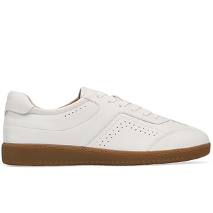 GEOX杰欧适早春白色皮质透气轻便休闲低帮小白鞋女鞋