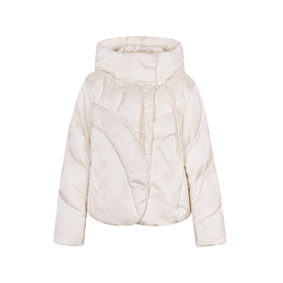 XG雪歌新中式盘扣连帽羽绒服女2025冬短款保暖外套女XK406072A791