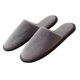 一次性拖鞋珊瑚绒加厚亚麻酒店民宿美容院专用防滑可水洗高档批发