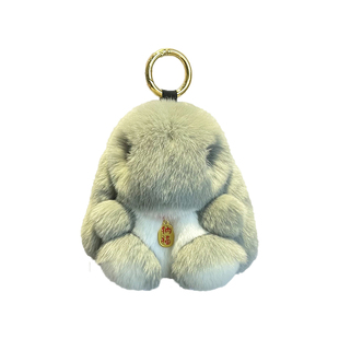 可爱獭兔毛小兔子汽车钥匙扣挂件卡通公仔玩偶包包毛绒装死挂饰兔