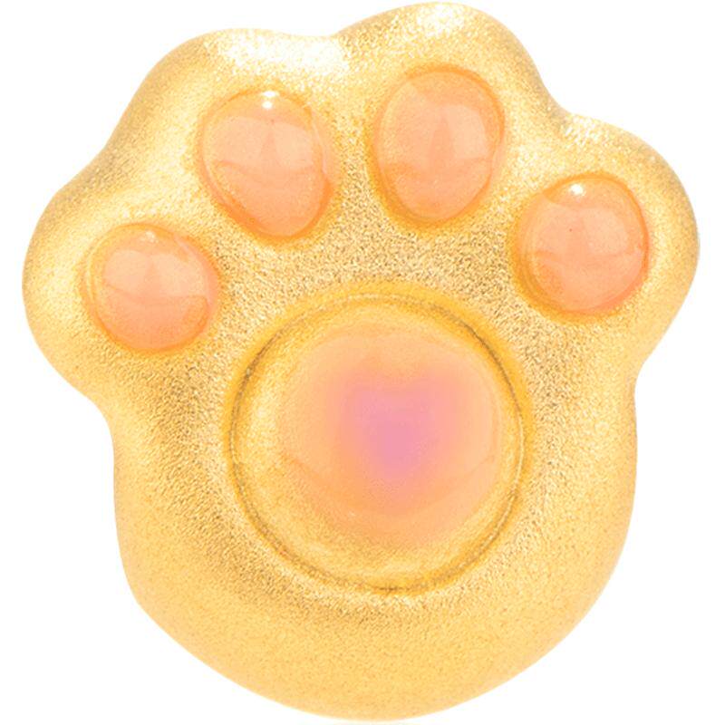 明牌串珠3d足金烤漆猫爪