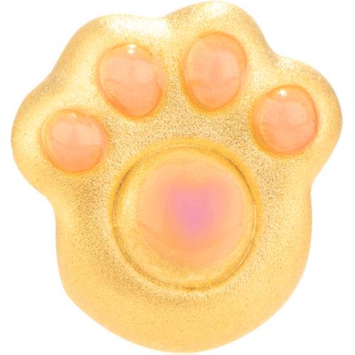 明牌珠宝黄金串珠 3D硬金足金猫爪珠萌趣动物转运珠AFP0255