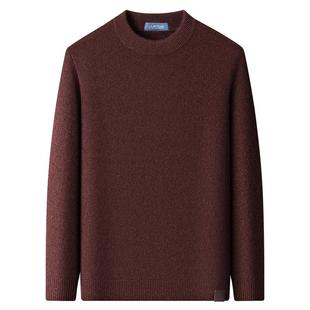 [100%牦牛绒保暖]梦特娇25冬季男士牛绒衫圆领高端针织毛衣内搭J