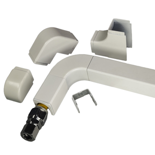 (白色)铝合金厨房燃气管遮丑神器美化纯白色装饰槽波纹管燃气管槽