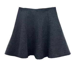 羊毛呢加厚A字裙半身裙女冬季呢子新款大码灰色遮肚短裙百褶伞裙