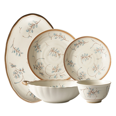 陶瓷碗盘套装家用釉下彩餐具套装乔迁新居特别漂亮的碗碟套装碗筷