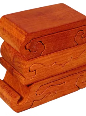 红木原创手工底座手机支架复古摆件懒人支撑架可爱花梨木置物架