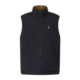 POLOWALK男式羽绒马甲2025冬季新品横线绗缝立领双面穿羽绒马甲