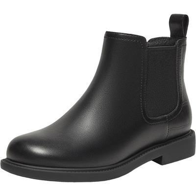 Bata切尔西靴女2025冬商场新款英伦风牛皮软底加绒短筒靴86812DD5