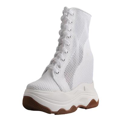 镂空夏季爆款网纱厚底马丁靴