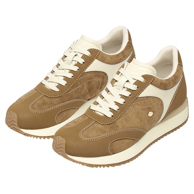 KISSCAT接吻猫[玛德琳]内增高德训鞋26新复古棕色阿甘鞋休闲鞋女