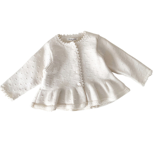 ins韩版女童外套公主针织开衫女宝宝毛衣纯棉棉纱线百搭洋气上衣