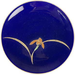 香兰社兰花杯托陶瓷杯垫帝王蓝细兰花绿色茶杯垫纯色日本进口正品