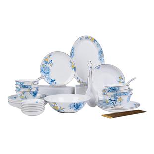 高淳陶瓷中式骨瓷餐具套装馥桂兰馨高端家用碗盘餐具乔迁送礼套装