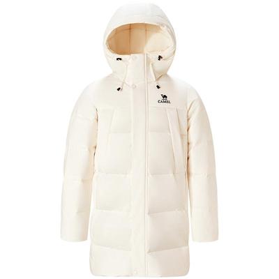 骆驼女装中长款羽绒服2025冬季新款三防连帽加厚保暖防水极寒外套