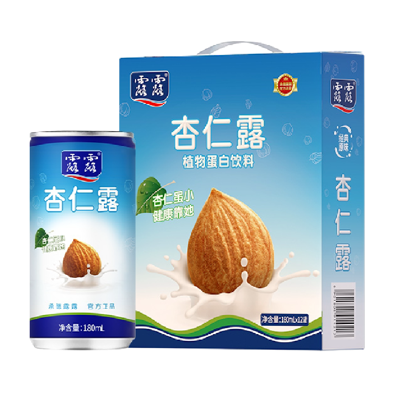 露露随身罐经典原味杏仁露180ml*12罐植物蛋白饮料节日送礼礼盒 罐雅培实拍商品图