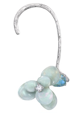 shes茜子浪漫无耳洞耳挂花瓣