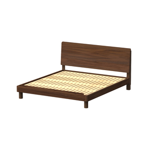 出乎家具磐石实木床北美黑胡桃木床北欧风家用主卧1米8双人大床