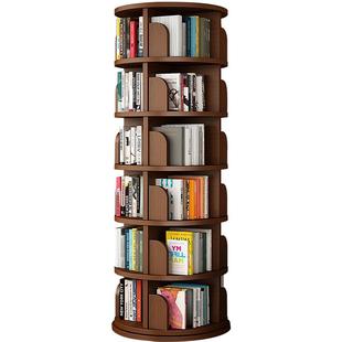 360度可旋转书架实木书柜客厅书架一体靠墙可移动落地转角置物架