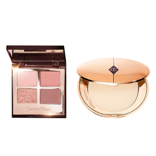 【直播专属补贴】CT小金盘粉饼散粉四色眼影盘彩妆化妆品礼物礼盒