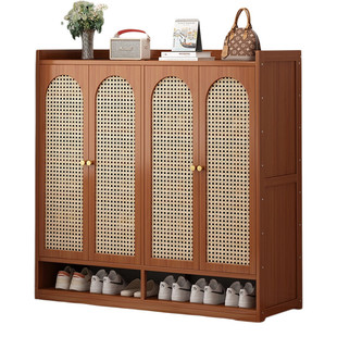 家用门口多层鞋架塑藤编门大码鞋子收纳柜大容量防尘楠竹爆款鞋柜