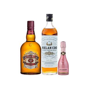 【自营】香奈红起泡酒+芝华士12年+桑达拉金色号角威士忌洋酒组合