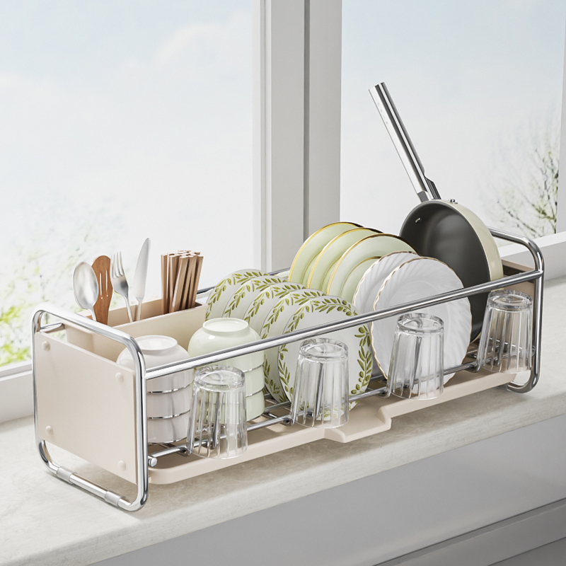 厨房置物架台面多功能不锈钢水槽窄边沥水碗架碗碟架放碗盘碗筷架