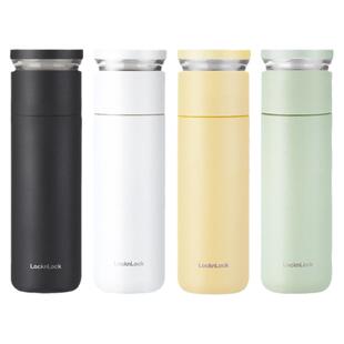 乐扣乐扣沁颜保温杯茶水分离水杯男士泡茶水杯316不锈钢ins简约女