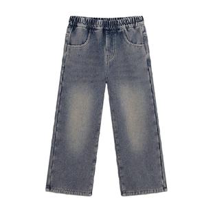 左西女童加绒牛仔裤秋冬款2025新款女孩裤子冬装保暖儿童长裤加厚