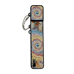 卡通拼接油画爱心草莓适用悦客幻影relx五代保护套电子器幻影pro六代烟杆套镜面tpu软壳带挂链防摔防尘保护壳