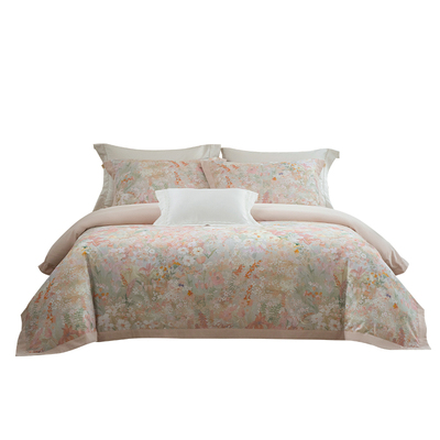 乐优家磨毛花卉全棉床上用品四件套纯棉新疆长绒棉床单被套秋冬款