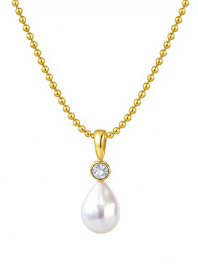 《落珠》纯银天然巴洛克珍珠项链