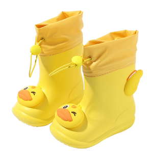 儿童雨鞋男童上学轻便软底防水防滑中小婴幼儿园宝宝女孩束口雨靴