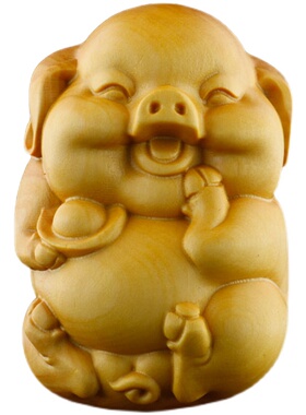 木雕手把件男士文玩小叶雕刻生肖