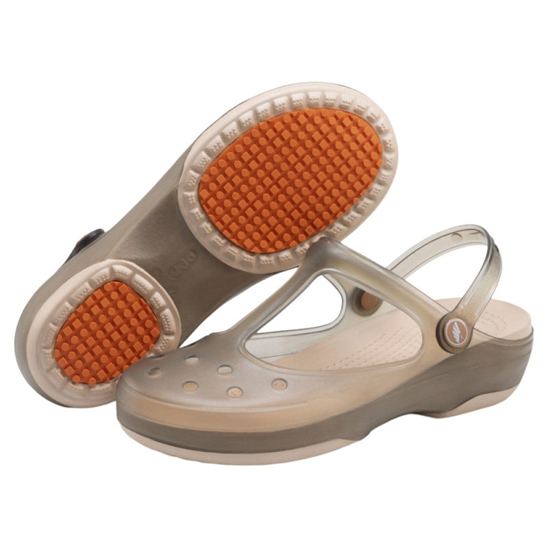 高端洞洞鞋女夏季拖鞋厚底防滑软底护士外穿果冻鞋沙滩鞋包头凉鞋