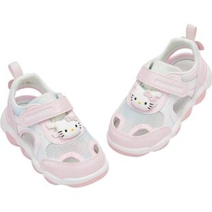 HelloKitty戴维贝拉儿童凉鞋亮灯夏季新款女童发光鞋幼儿学步闪灯