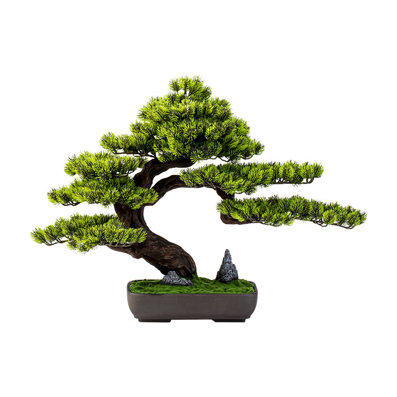 精品仿真迎客松罗汉松盆景高级感仿真植物盆景