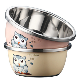 304不锈钢盆子家用加厚和面小汤盆圆盆铁饭盆彩色油盆洗菜盆套盆