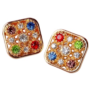 复古宝石纽扣！镶钻高档金属纽扣针织衫毛衣扣子方形大衣纽扣批