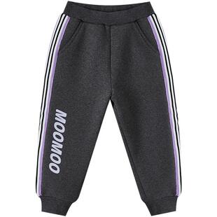 美特斯邦威童装moomoo女童长裤冬季新款潮流撞色织带百搭休闲裤子