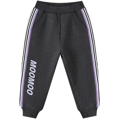 美特斯邦威童装moomoo女童长裤冬季新款潮流撞色织带百搭休闲裤子