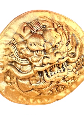 黄铜浮雕龙头中式仿古摆件