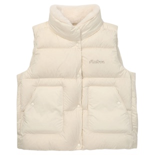 冬季韩国MALBON高尔夫女装户外运动锁温保暖背心白鸭绒羽绒服马甲