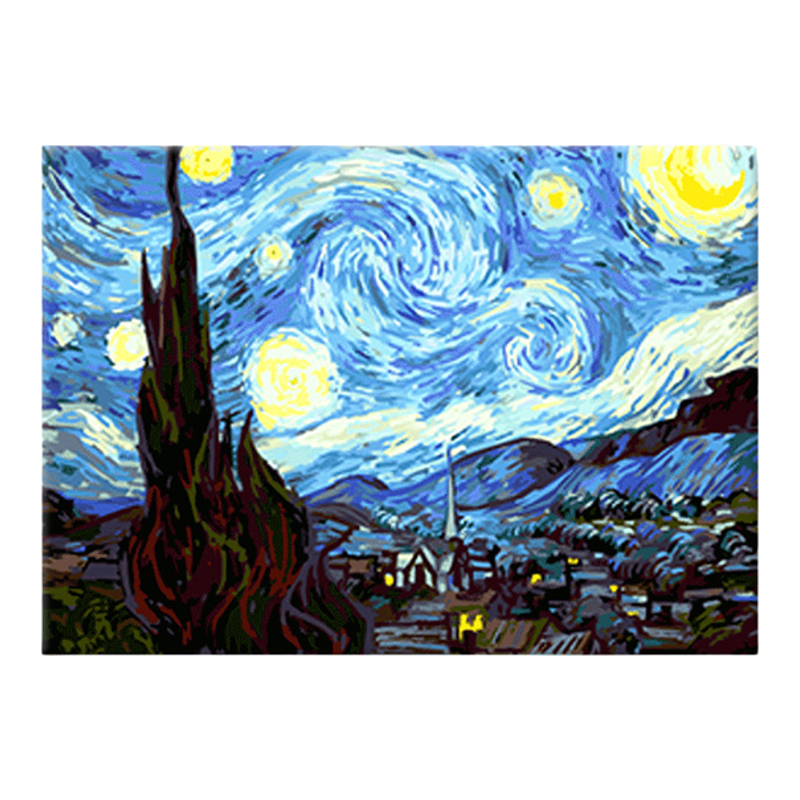 梵高名画星空数字油画