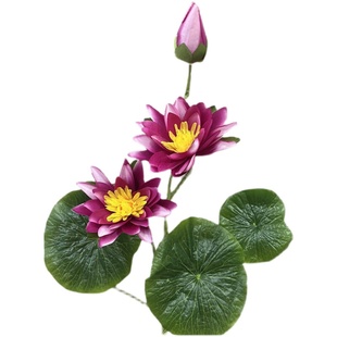 长枝大睡莲仿真花荷花佛堂供台寺院摆件家居落地禅意假花装饰花卉