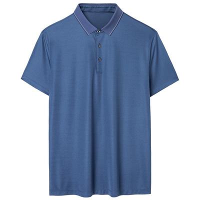 【三醋酸纤维】才子男装短袖Polo衫男2023夏季新款中年高端翻领T