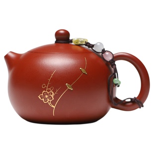 西施紫砂壶原矿大红袍纯全手工锔钉非遗文创礼盒装宜兴泡茶壶茶杯