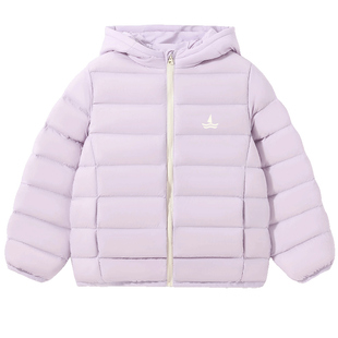 Navigare意大利小帆船女童短款排骨羽绒服2025春秋冬新款连帽外套